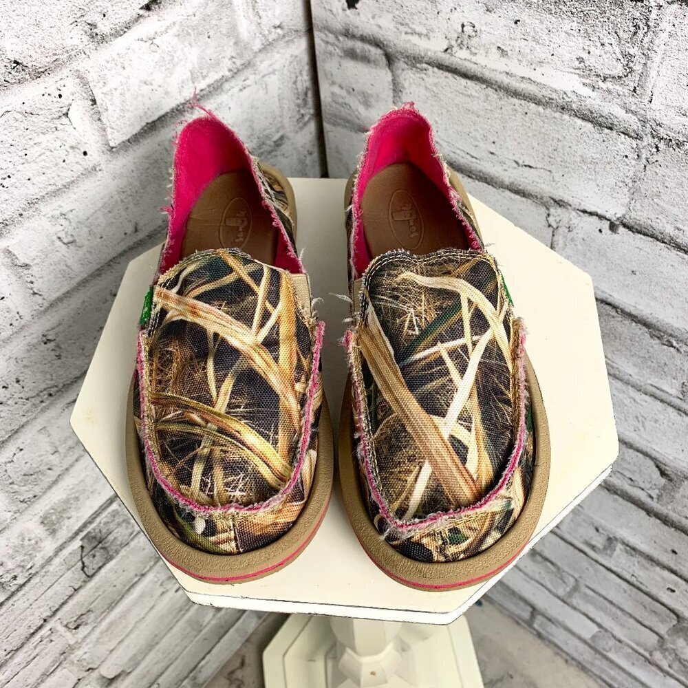 Sanuk Camouflage Slip On Flats Lightweight Casual Shoes Lofers